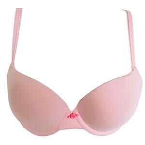 SKIMS Fits Everybody Picot Push-Up Bra Sz 34B Cherry Blossom Tonal Pink NWT